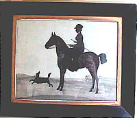 SOLD   Silhouette of Woman, horse and dog